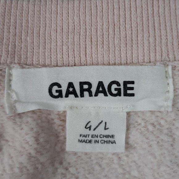 Garage Peachy Pink Cropped Distressed Sweatshirt L - Picture 5 of 8